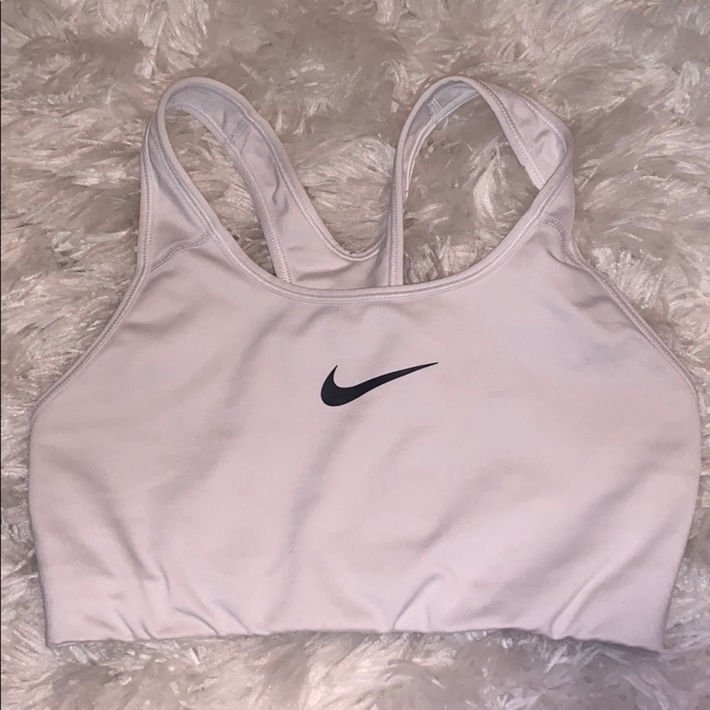 White Nike sports bra